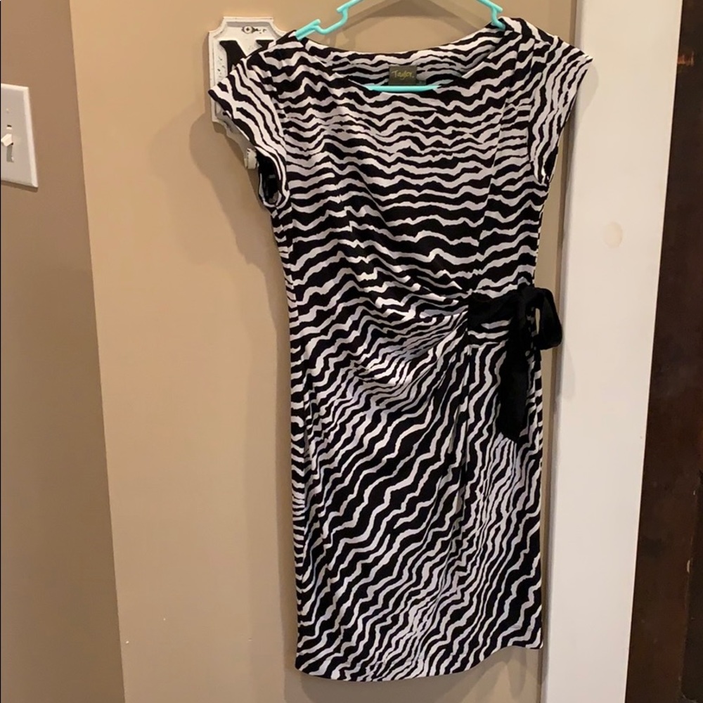 Taylor black and white dress.